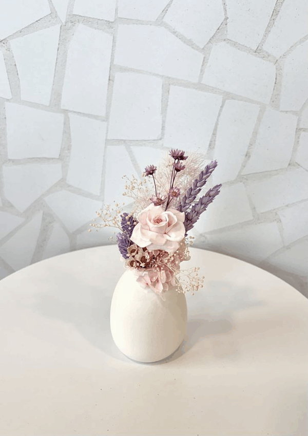 Mini Posy in Vase - Pinks and Lilacs